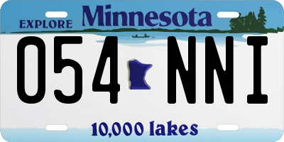 MN license plate 054NNI