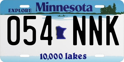 MN license plate 054NNK