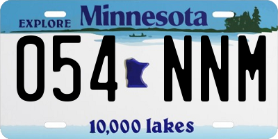 MN license plate 054NNM