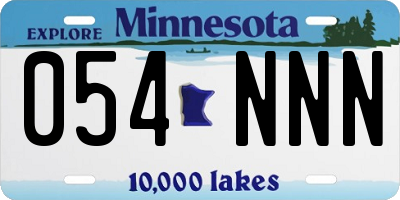 MN license plate 054NNN