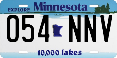 MN license plate 054NNV