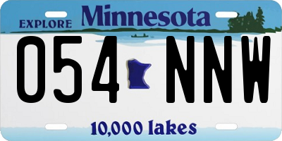 MN license plate 054NNW