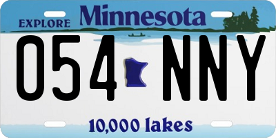 MN license plate 054NNY