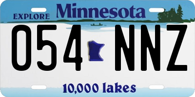 MN license plate 054NNZ