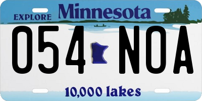 MN license plate 054NOA