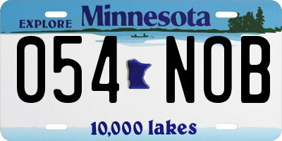MN license plate 054NOB