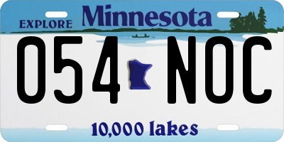 MN license plate 054NOC