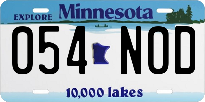 MN license plate 054NOD