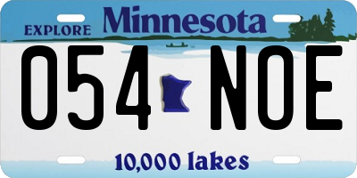 MN license plate 054NOE