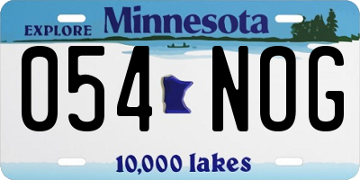 MN license plate 054NOG