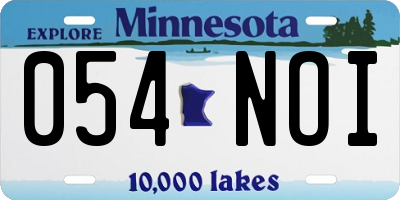 MN license plate 054NOI
