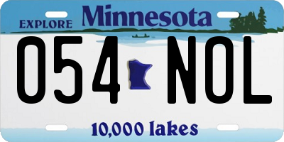 MN license plate 054NOL