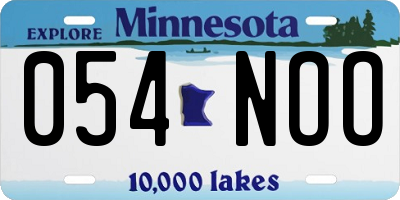 MN license plate 054NOO