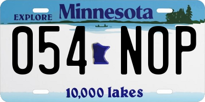 MN license plate 054NOP