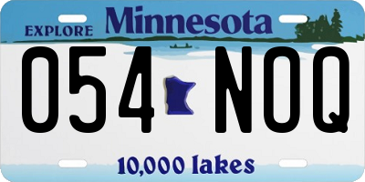 MN license plate 054NOQ