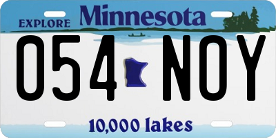 MN license plate 054NOY