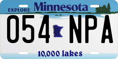 MN license plate 054NPA
