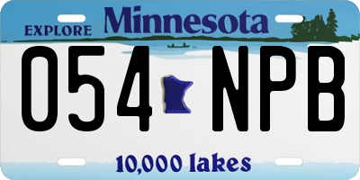 MN license plate 054NPB