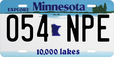 MN license plate 054NPE