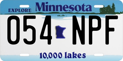 MN license plate 054NPF