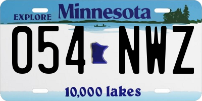 MN license plate 054NWZ