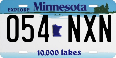 MN license plate 054NXN