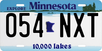 MN license plate 054NXT