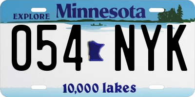 MN license plate 054NYK