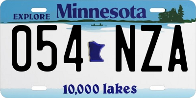 MN license plate 054NZA