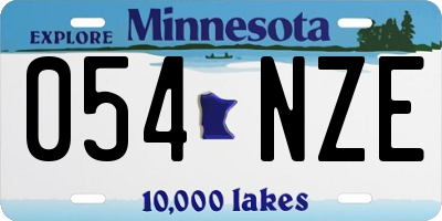 MN license plate 054NZE