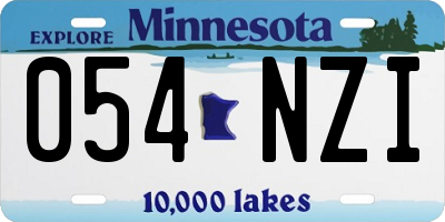 MN license plate 054NZI