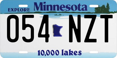 MN license plate 054NZT