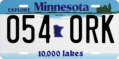 MN license plate 054ORK