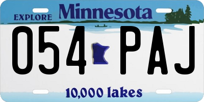 MN license plate 054PAJ
