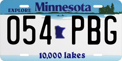 MN license plate 054PBG