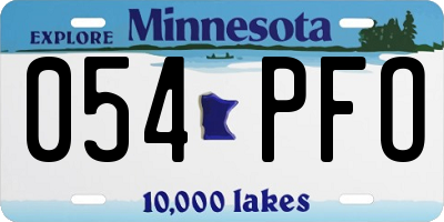 MN license plate 054PFO