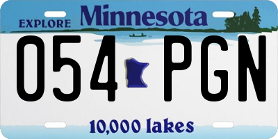 MN license plate 054PGN
