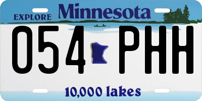 MN license plate 054PHH