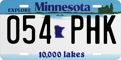 MN license plate 054PHK