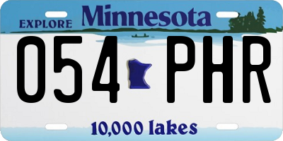 MN license plate 054PHR