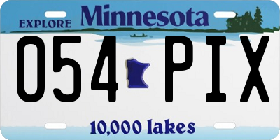 MN license plate 054PIX