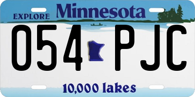 MN license plate 054PJC