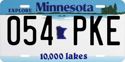 MN license plate 054PKE