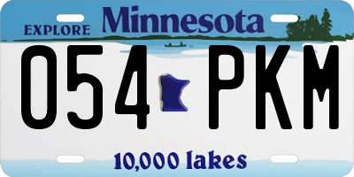 MN license plate 054PKM