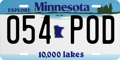 MN license plate 054POD