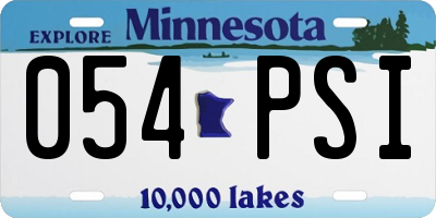 MN license plate 054PSI