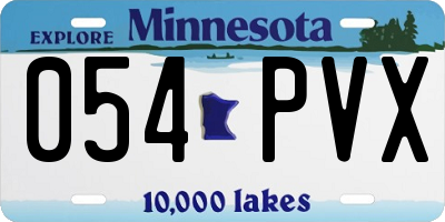 MN license plate 054PVX
