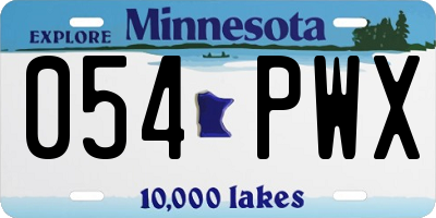MN license plate 054PWX