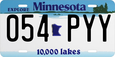 MN license plate 054PYY