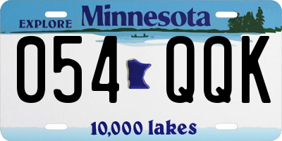 MN license plate 054QQK